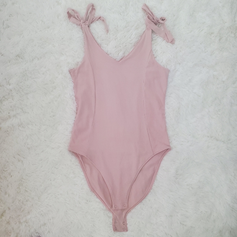 NWT Old Navy Size L Pink Ribbed Sleeveless Tank Bodysuit